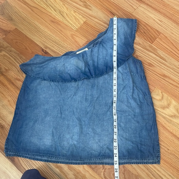 CLOTH & STONE Denim Off the Shoulder size large - Picture 2 of 5